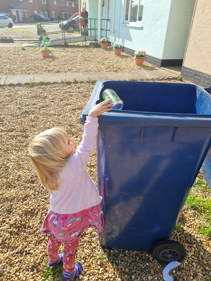 Sky aged 2 recycling